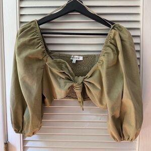 Moodie Green Puff Sleeve Blouse